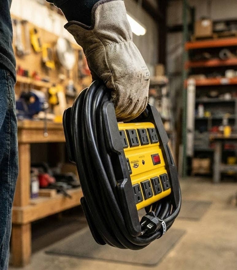 Rocket Socket Technology - Wholesale Power Adapter - CRST 10-Outlet Metal Surge Protector Power Strip, 2800 Joules Protection, 15FT/6FT Heavy Duty Power Cord with Management Wrap, Wall Mountable Design5