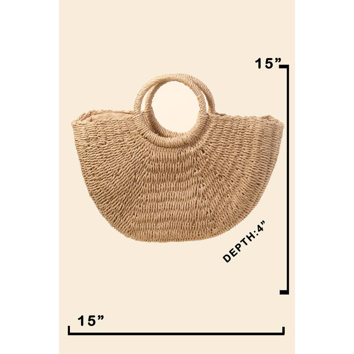Anarchy Street – wholesale Beach bag – Half Moon Straw Tote Bag3