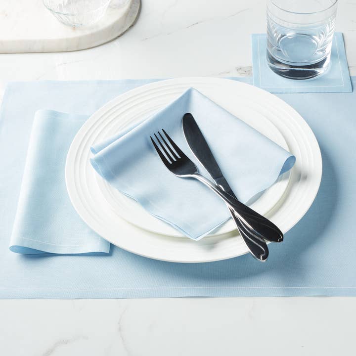 MY DRAP - Wholesale Dinner & Cloth Napkin - Foggy Blue Cotton Cocktail Napkins 50 Units