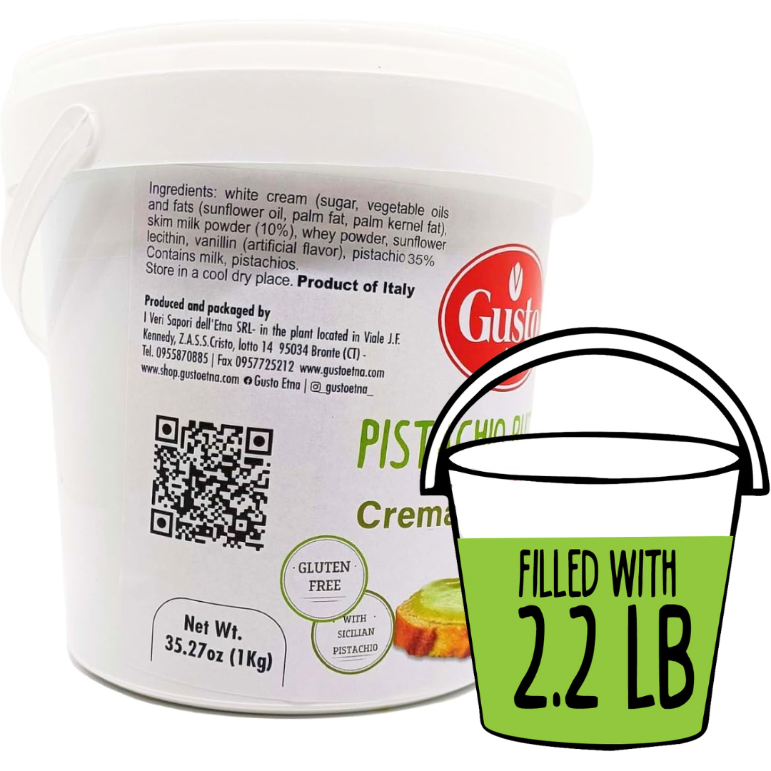Wholesale Italian Food - Wholesale Nut Butter - Gusto Etna Pistachio Cream Butter – 35% Pistachio , 2.2 lb (1kg)2