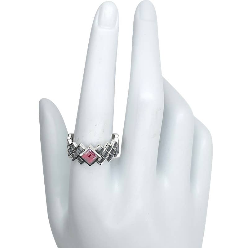 Amberman – wholesale Solitairering – Facetterade granat silverring3