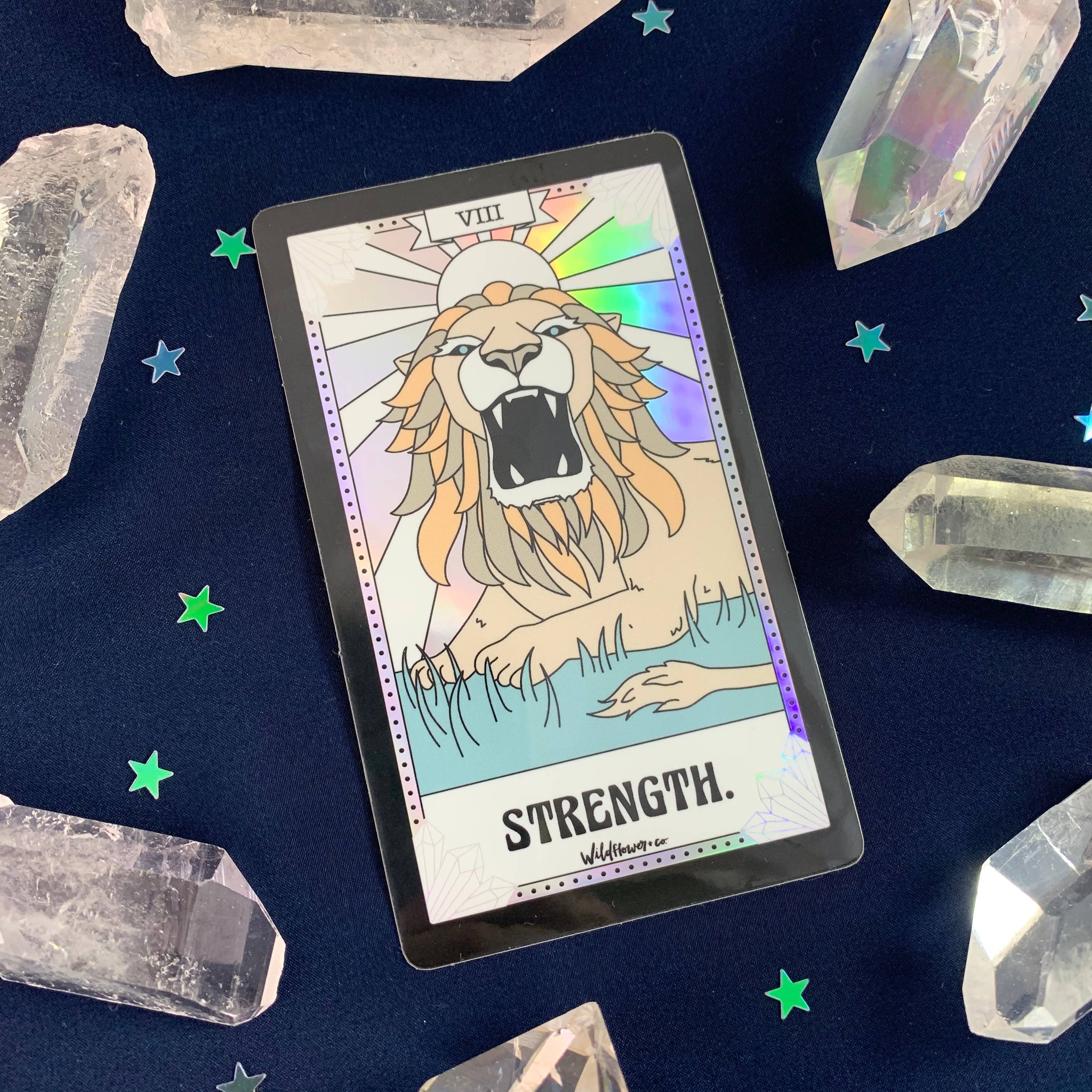 Wildflower + Co. - Wholesale Sticker - Tarot Card Sticker - Strength1