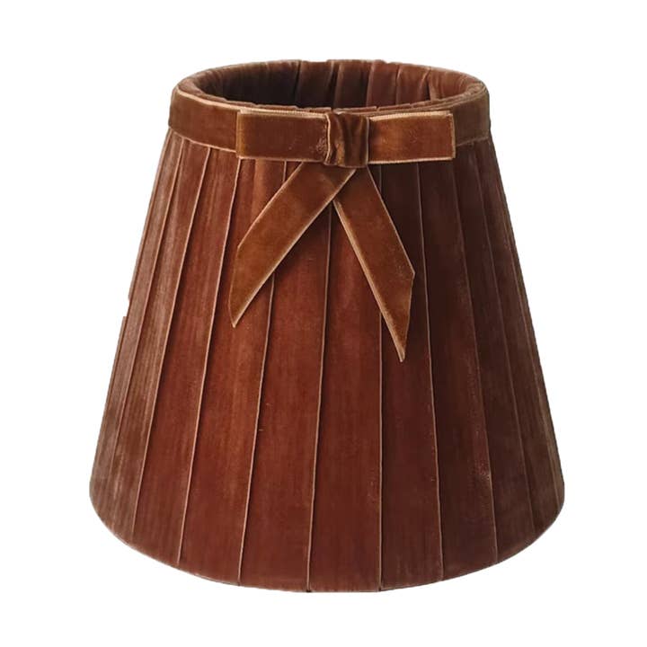 Mistinguette brown velvet lampshade D18 H15cm for wholesale by Opjet Paris