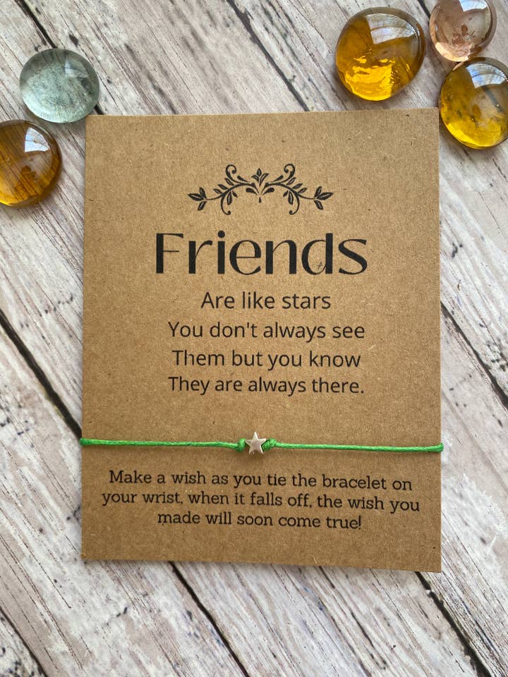 Friends Handmade Wish Bracelet Card for wholesale by Lillydesigncrafts
