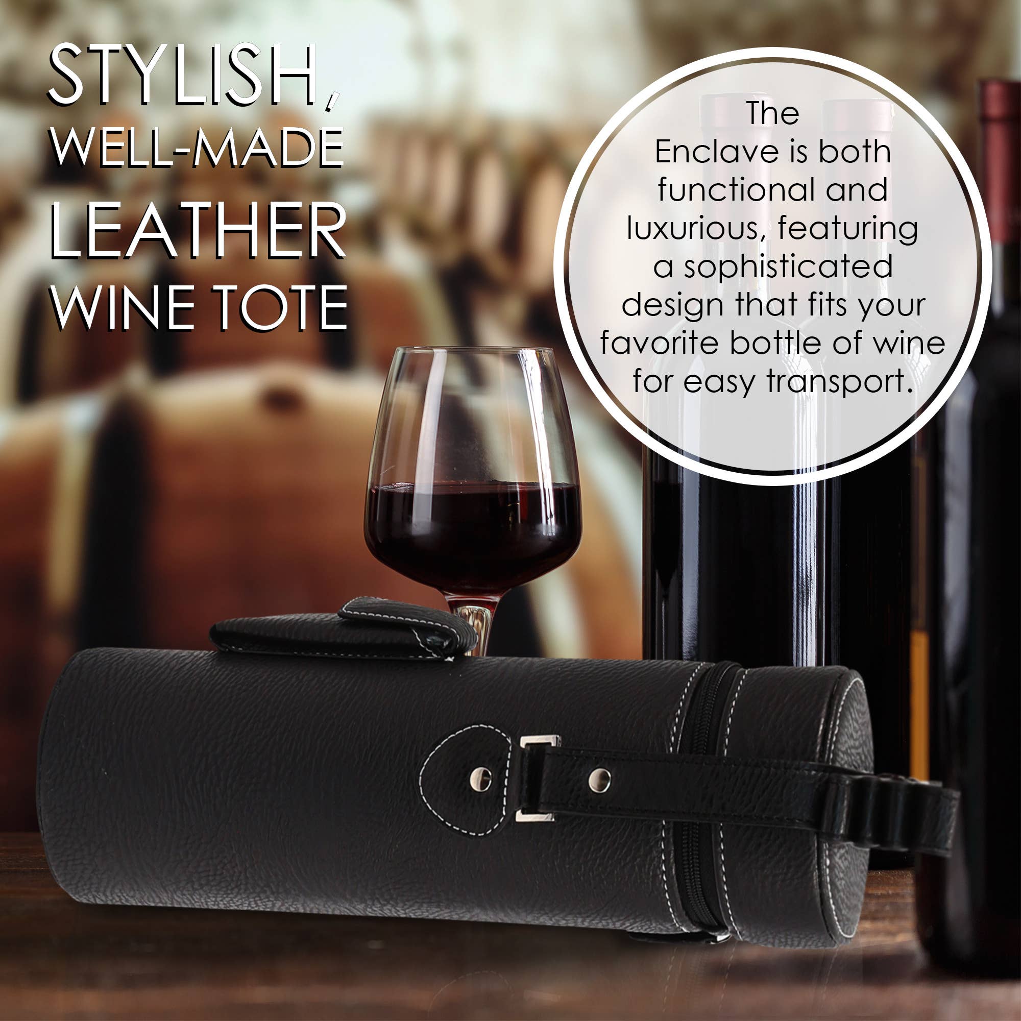 Primeware Inc. - Wholesale Wine Tote - Enclave Wine Single Bottle Carrier6