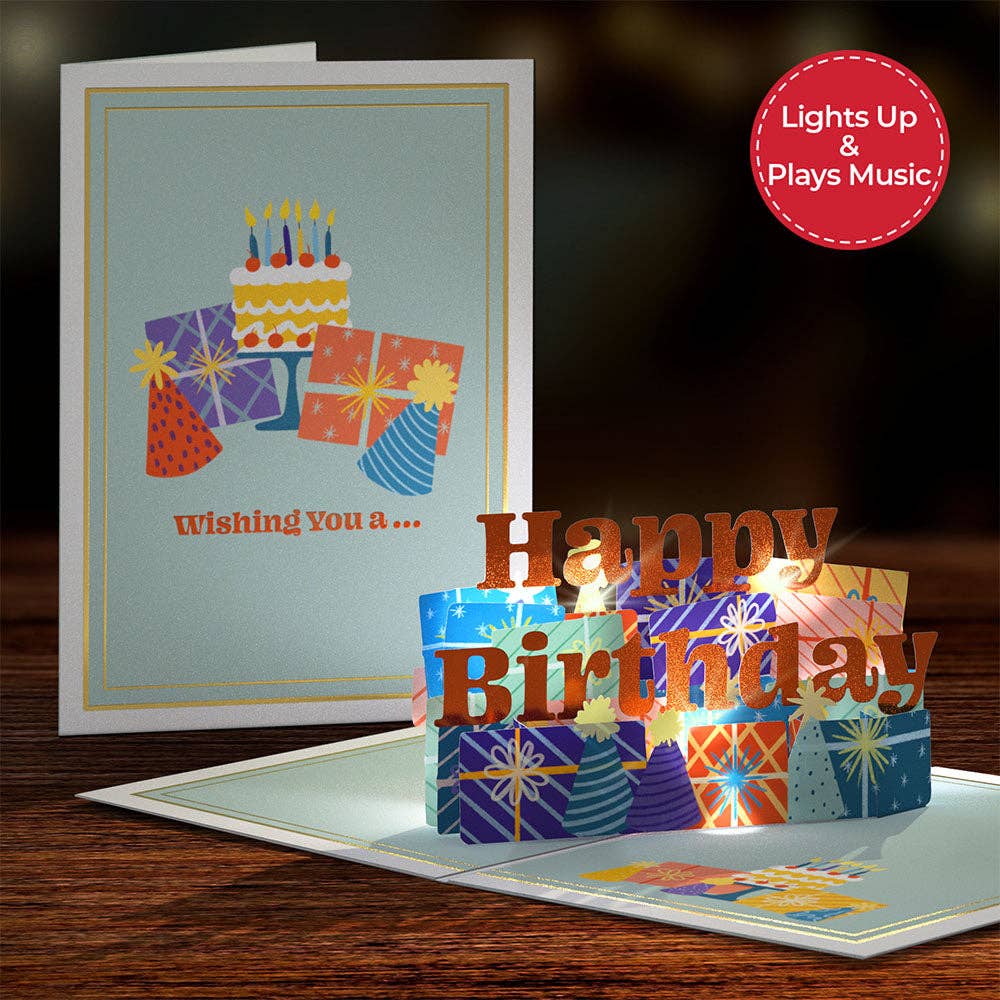 Lovepop Cards - Wholesale Birthday Card - Wishing You a Happy Birthday Music and Lights Card 5x7"2
