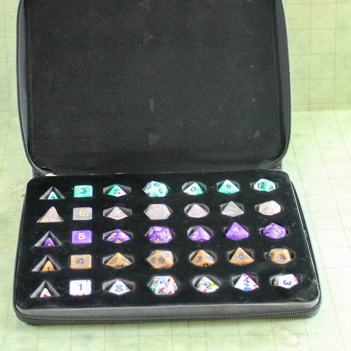 Mystery Dice Goblin - Wholesale Dice - Black Leather Mystery Blind Folder with 5 Dice Sets5