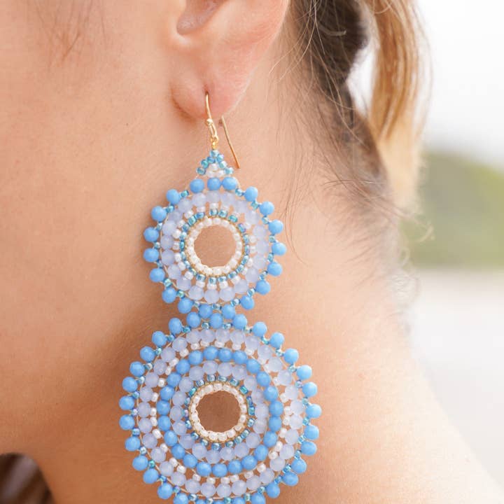 Bali Queen - Wholesale Dangle Earrings - Thai Crystal Double Circle Earrings11