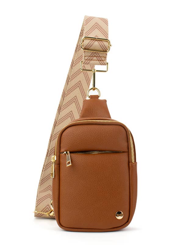 The Harlow | Sling Bag with Chevron Strap | 3 Colors for wholesale by Babs + Birdie
