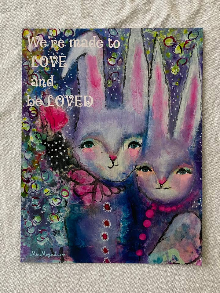 Vi är gjorda för att älska och bli älskad-vykort/Magnet för wholesale av Mia Moyad Studio