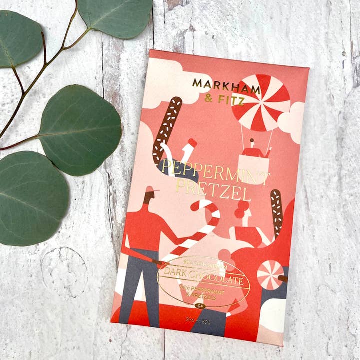 Markham & Fitz Chocolate - Wholesale Pretzels - Peppermint Pretzel Dark Chocolate Bar2