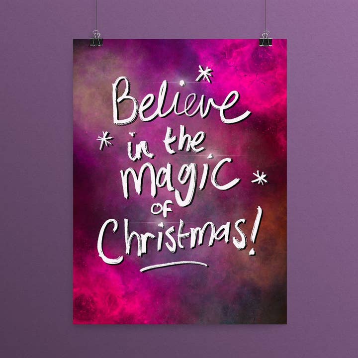 Impression A5 Believe in the Magic of Christmas, décoration de Noël pour la vente par Just Daydreaming