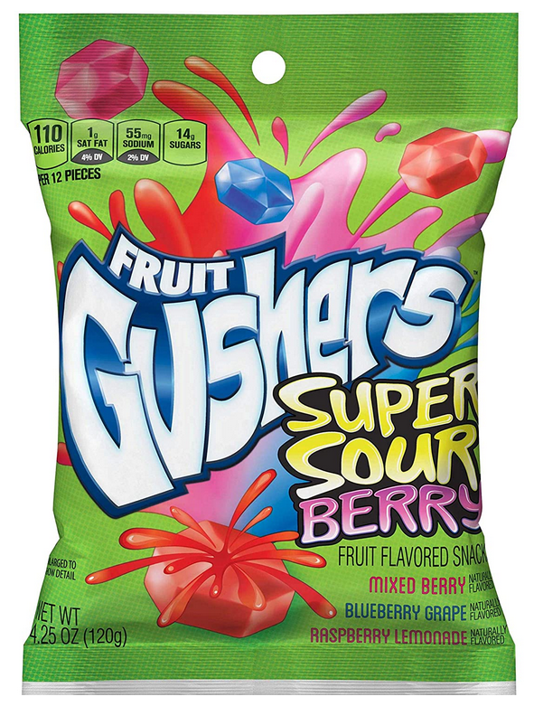 iSweet.ca - Wholesale Gummy - Fruit Gushers Super Sour Berry 4.25 oz X 8 Units0