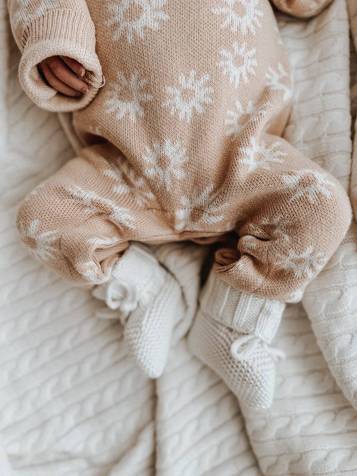 Luna + Luca Organic Booties - White for wholesale by Luna + Luca