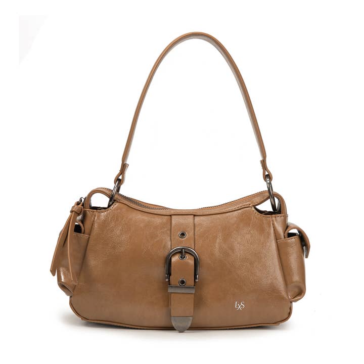 Tiare camel shoulder bag Excess Paris for wholesale by Excess Paris