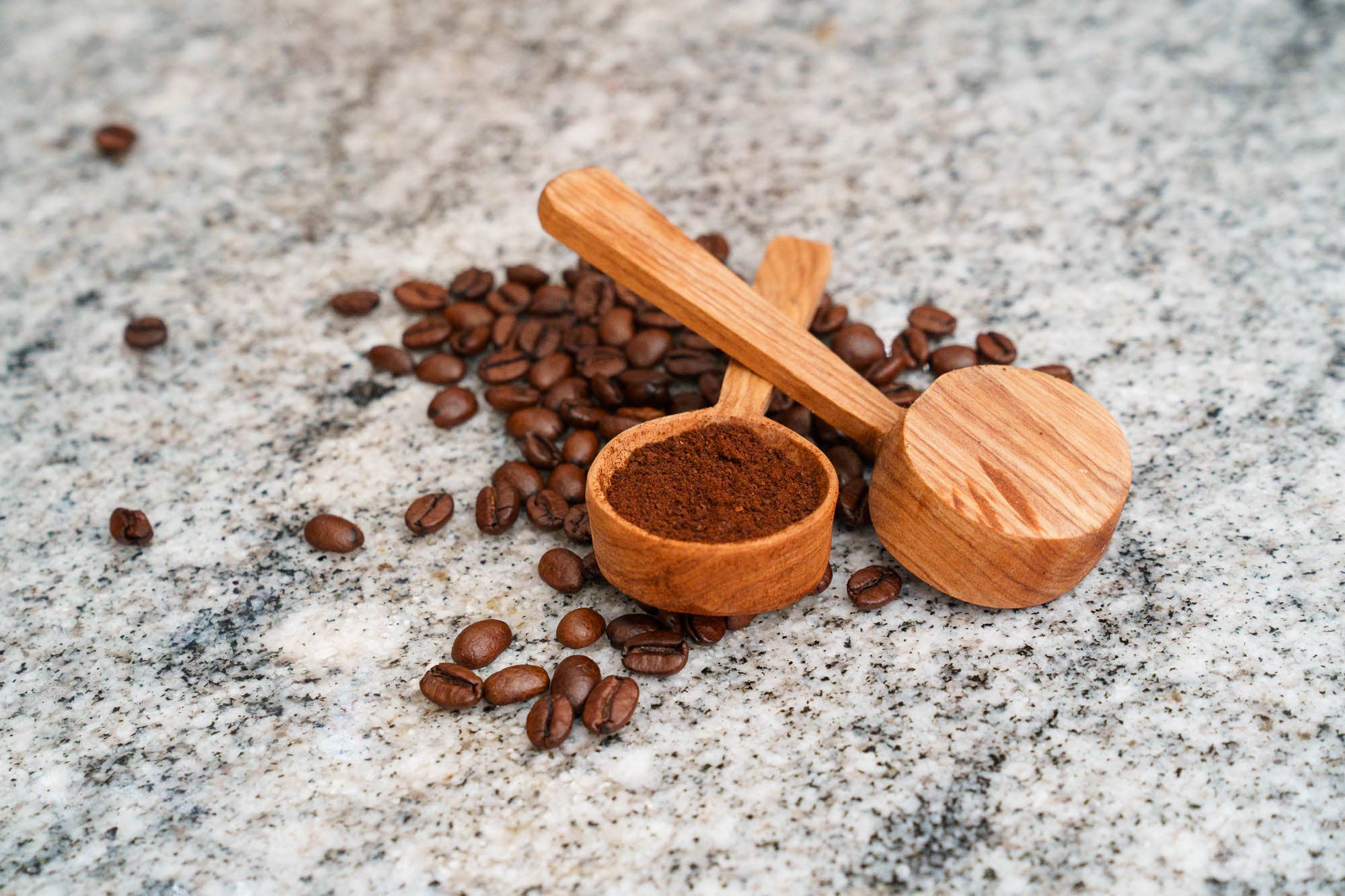 AARVEN - Wholesale Measuring spoon - Olive Wood Flat Based Coffee Spoon3