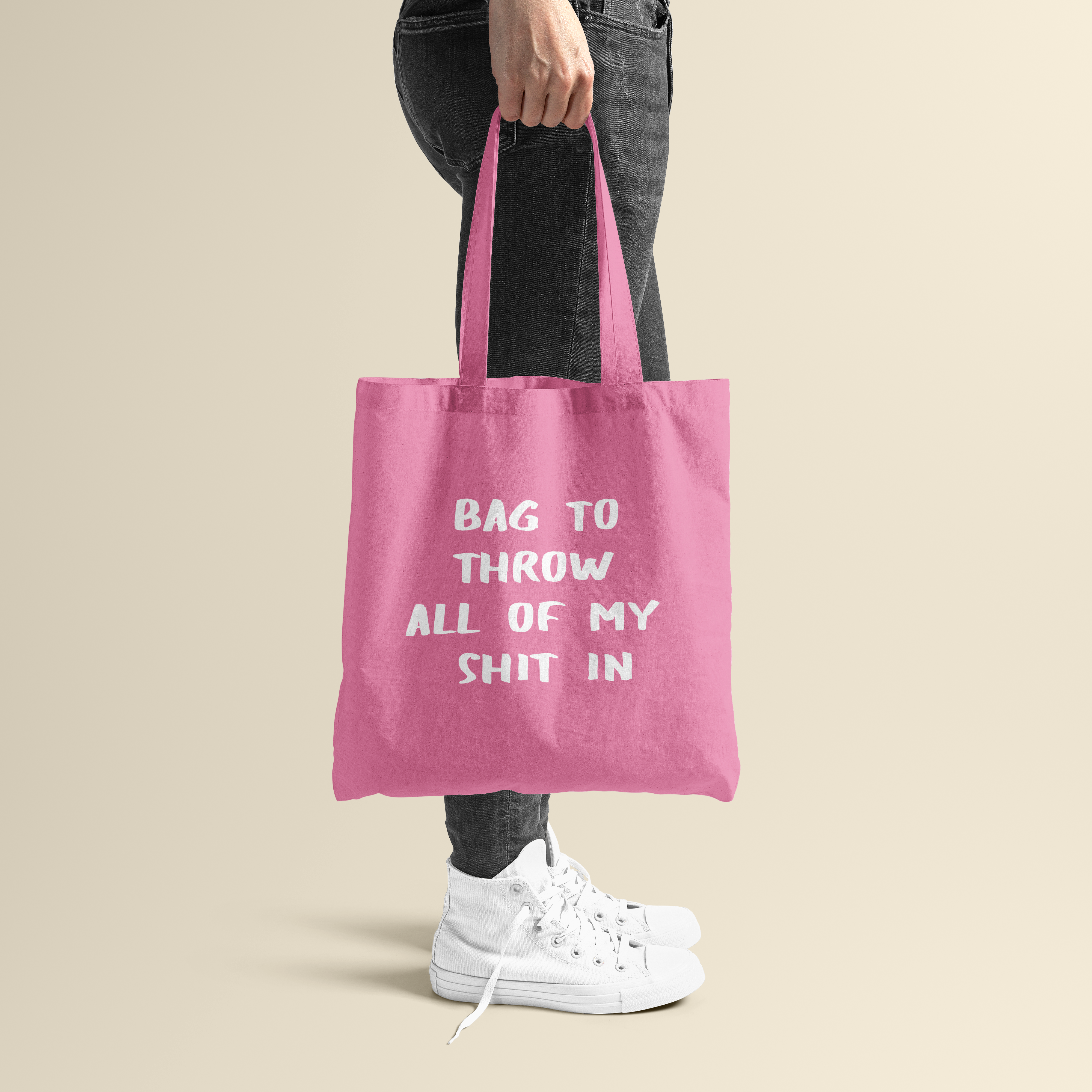Deadpixel - Wholesale Tote Bag - Women's - Totebag - Throw shit - Pink1