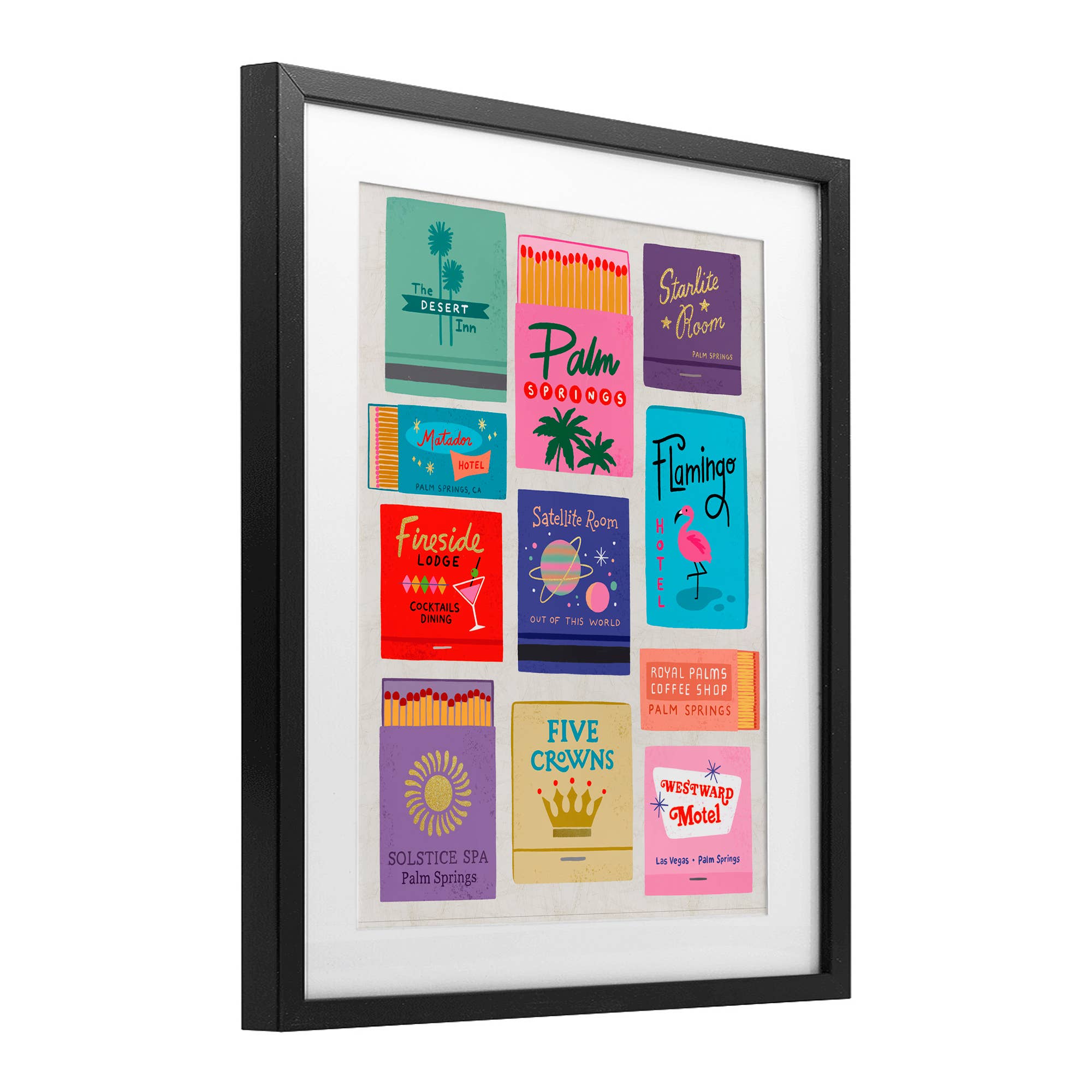 Stupell Industries - Wholesale Wall Sign - Retro Glam Matchbooks - Print Under Glass Wall Art7