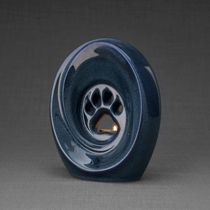 Pulvis Art Urns - Wholesale Pet Urn/Keepsake Box - Paw Pet Urn - Blue Melange | Ceramic2