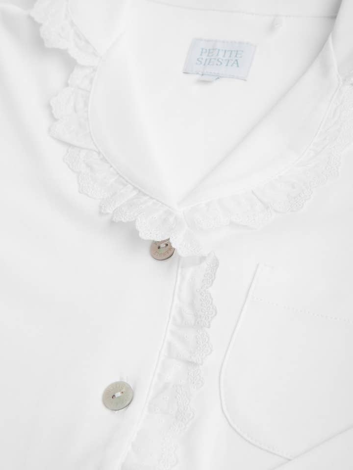 Pyjama Femme Chemise à Rayures Brodées pour la vente par Petite Siesta