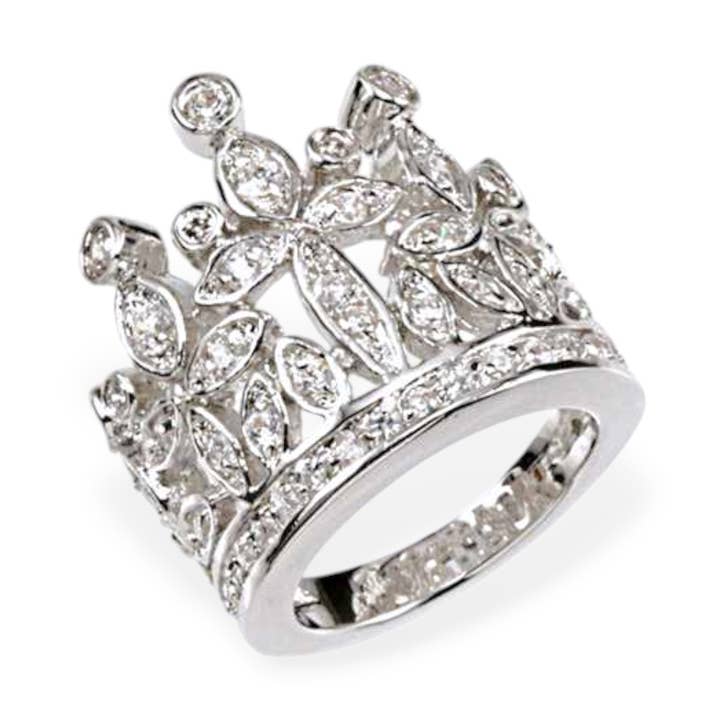 Anello CZ Crown per la vendita all'ingrosso da parte di Rope & Spurs