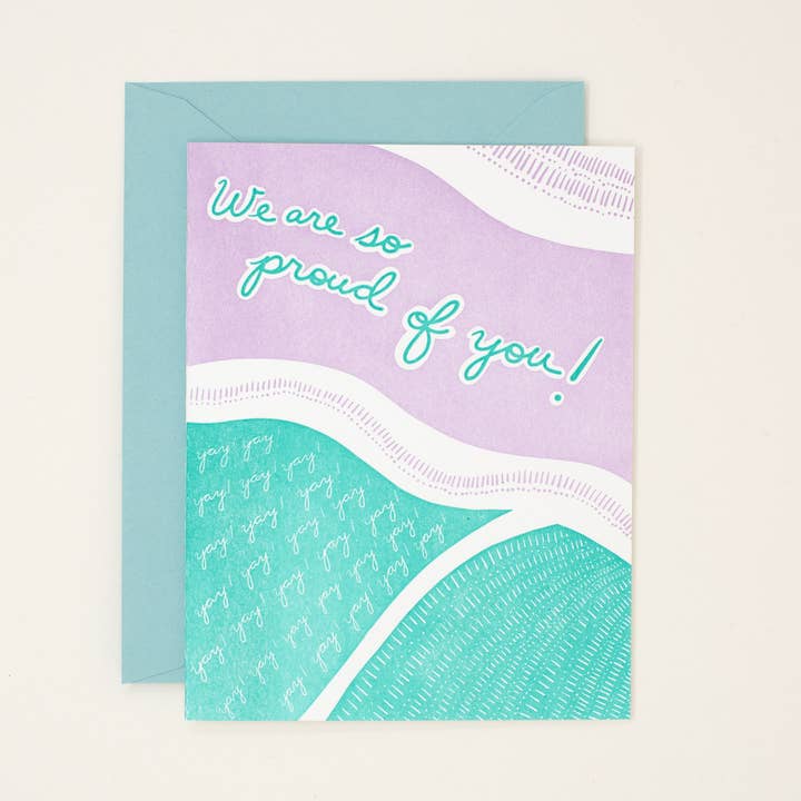 We Are So Proud of You Letterpress Card - Greeting Card for wholesale by Helen Edna