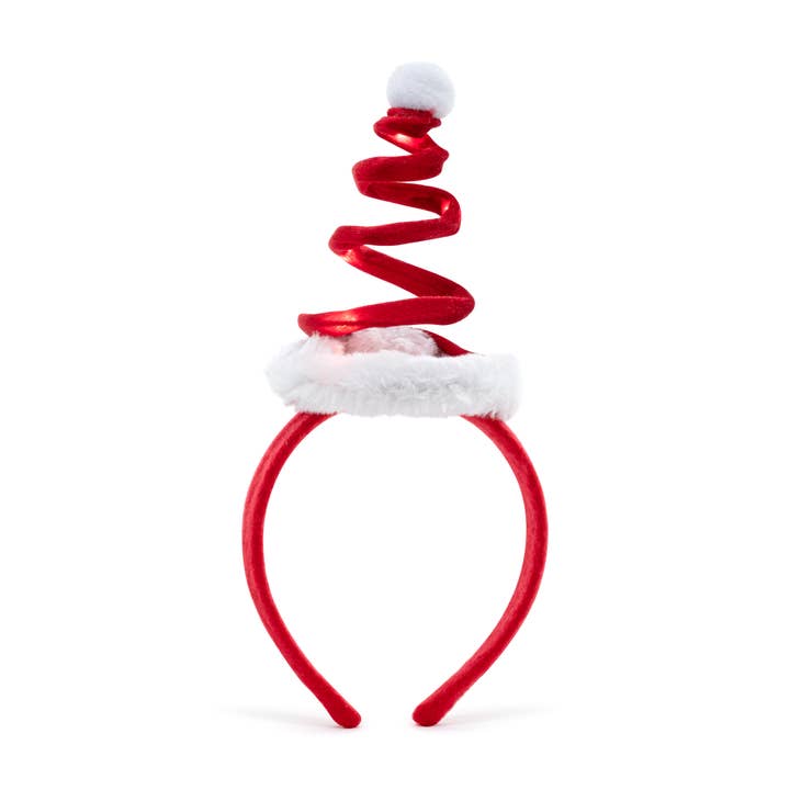 Swirly Santa Hat LED Headband - 5in for wholesale by DEMDACO