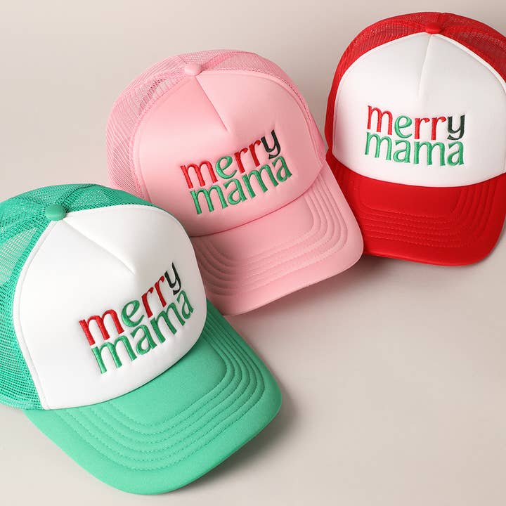 Fashion City - Vendita all'ingrosso Cappellino da camionista - Donna - Cappello da camionista Merry Mama con retro in rete ricamato12