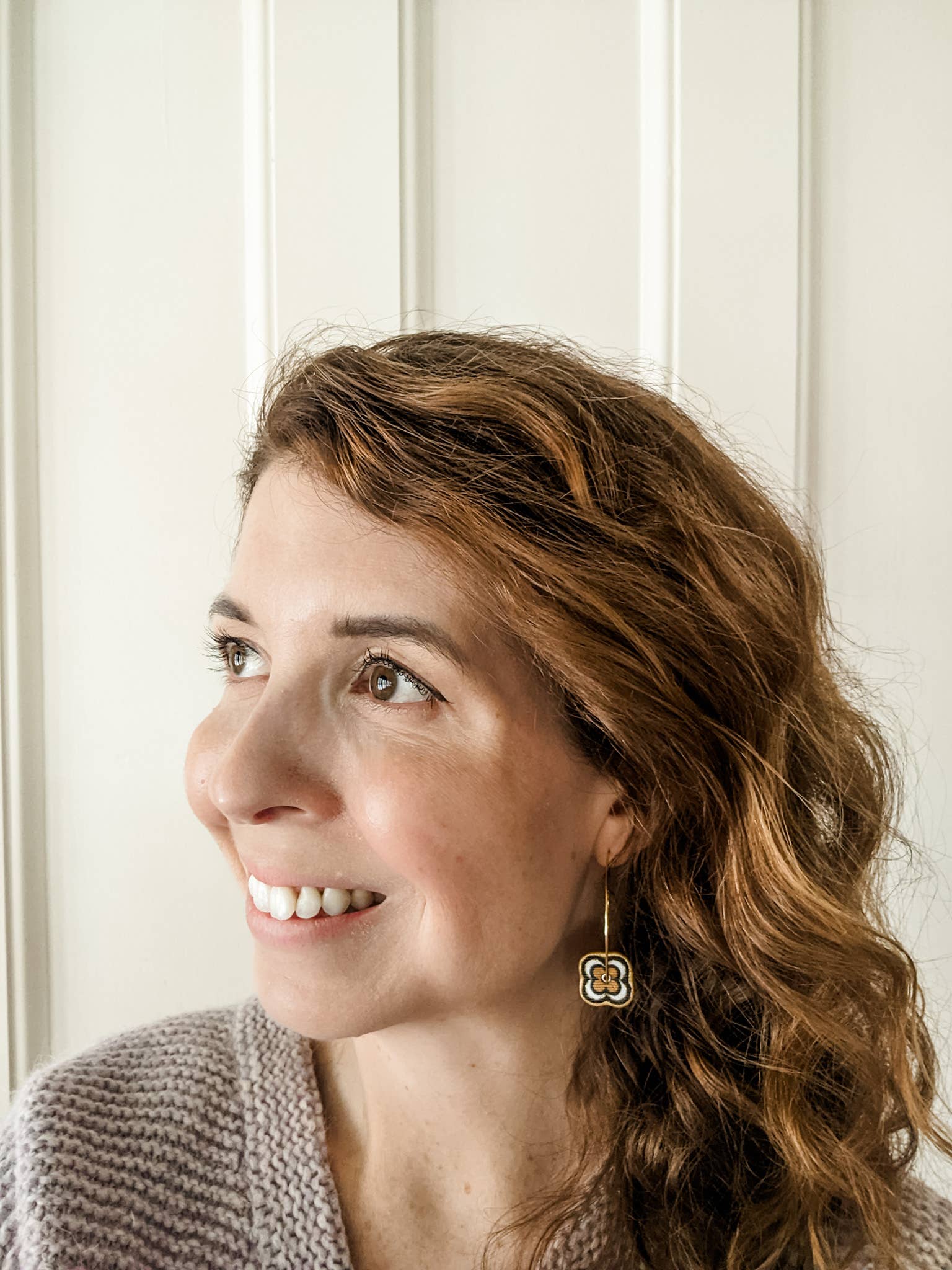 Katie Lynne - Vintage Textile Jewelry - Wholesale Dangle Earrings - Robyn Hoop Earring3