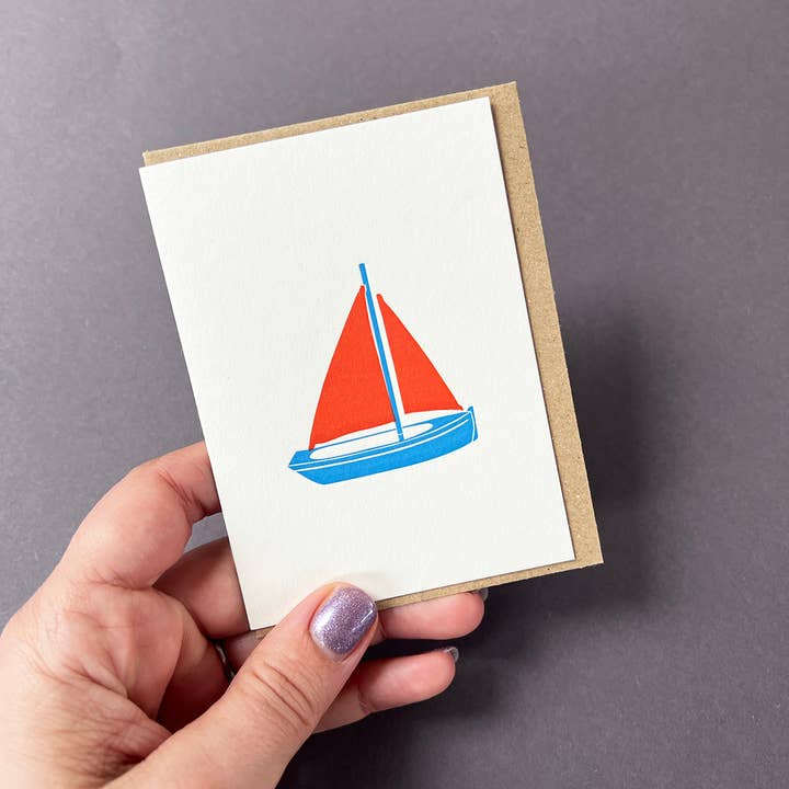 Penguin Ink – wholesale Everyday greeting card – Toy Boat Card1
