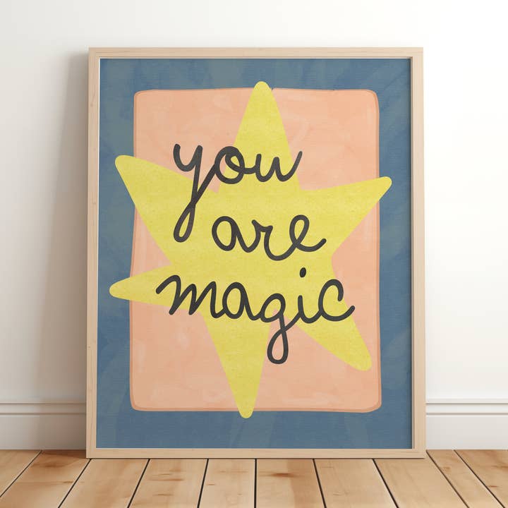 jij bent magisch print, ster muurkunst, kinderkamer poster voor wholesale door Lara and Kin
