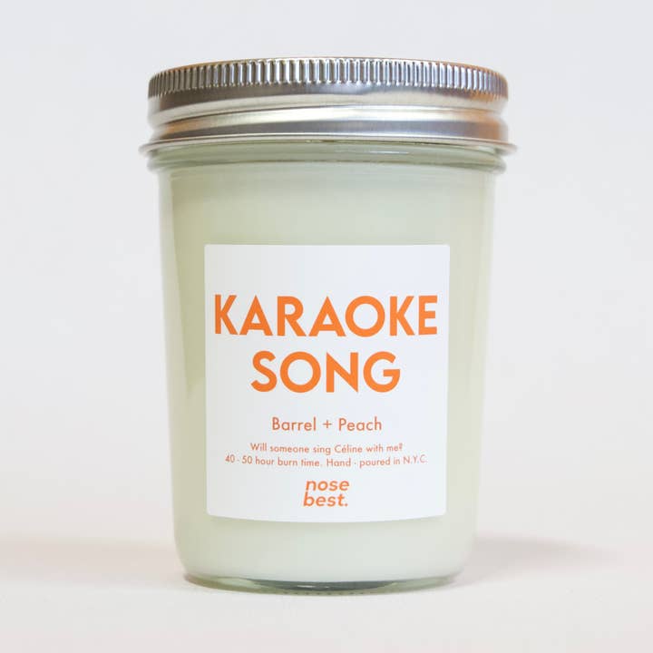 Nose Best Candles - Wholesale Jar/Filled Candle - Karaoke Song - Barrel & Peach Soy Candle4