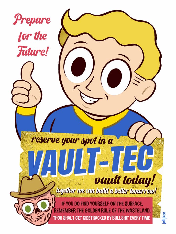 "Welcome to the Wasteland" 12 x 16 poster print for wholesale by Jellykoe