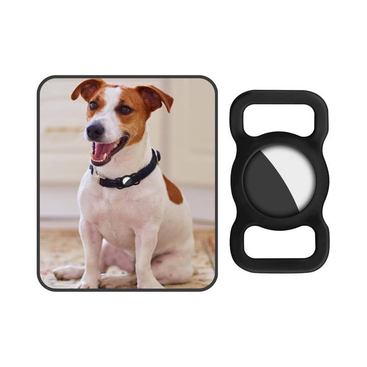 WufWuf - Wholesale Pet Collar - Cat/Dog - WufWuf Pet Silicone AirTag Holder for Cat and Dog Collars, Black4