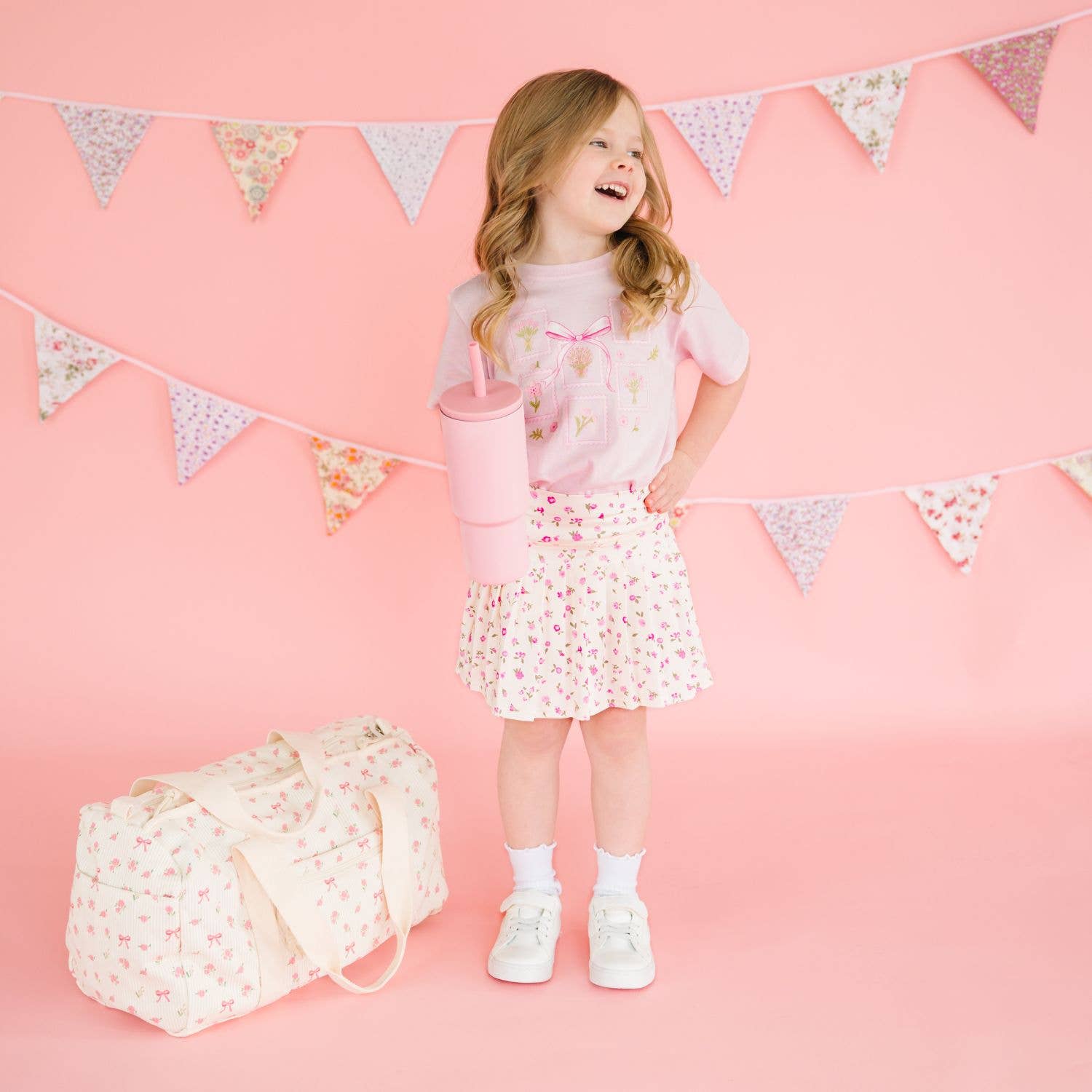 Sweet Wink - Wholesale Skort - Kids - Ditsy Floral Athletic Skort - Kids Clothing - Activewear3