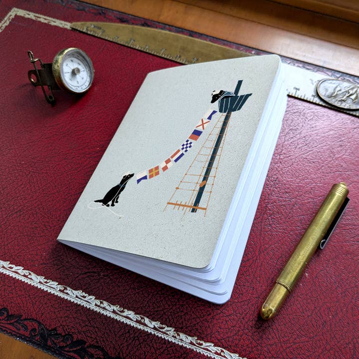 Ensemble de carnets de poche avec drapeau nautique pour chiot | Aventure nautique pour chien pour la vente par Soijen Illustrations