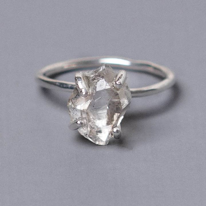 Tiny Rituals - Wholesale Single Stone/Solitaire Ring - Clear Quartz Raw Freeform Gold or Silver Ring4