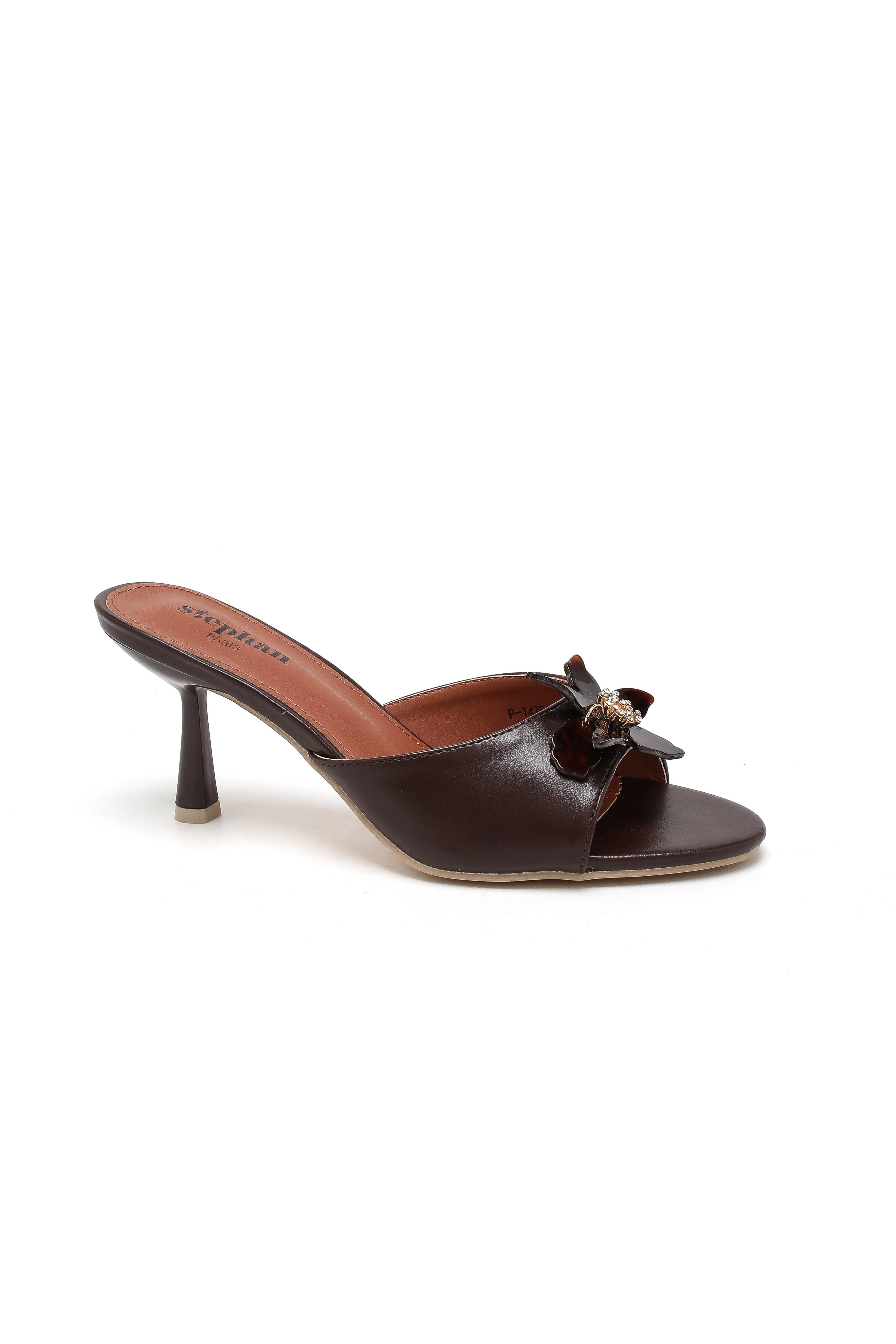 Black Decorative Flower Mules P-1475 for wholesale on Faire3