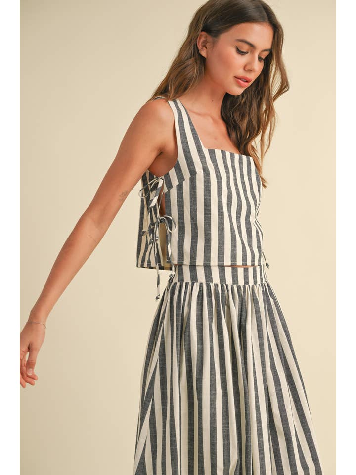 MIOU MUSE - Wholesale Tank Top - Women's - T4707ST STRIPE PATTERN TIE ON THE SIDE TOP6