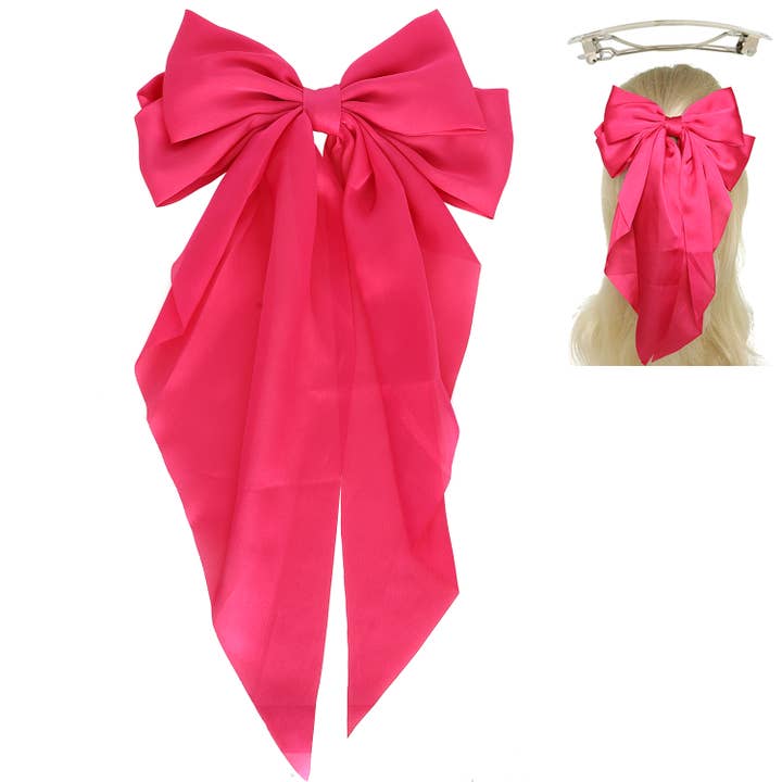 SP Sophia Collection - Wholesale Hair Clip - Women's - Fashion Fabric Bow Ribbon Barrette Hair Clip 5