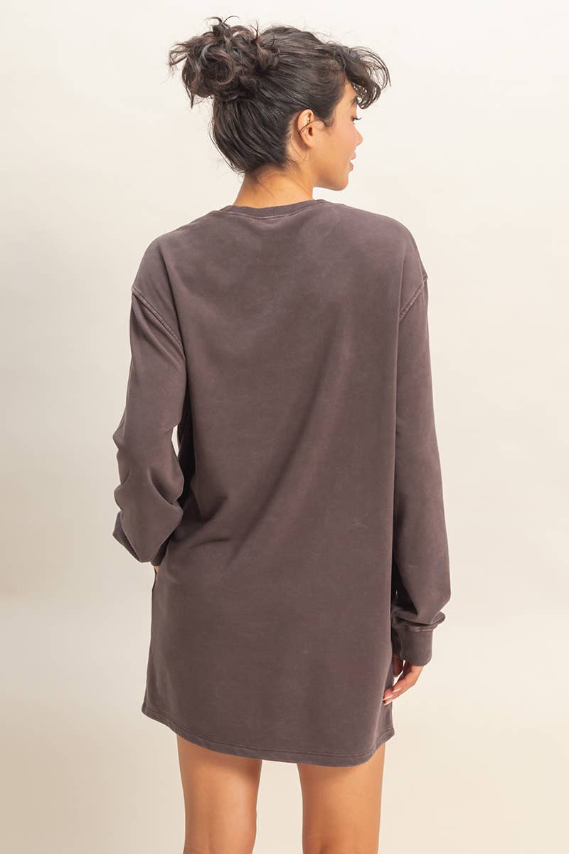 HYFVE – wholesale Dress – Women's – Mineral Washed Oversized Mini Sweatshirt Dress42