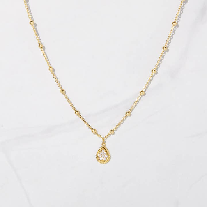 Beaded Tear Drop Necklace for wholesale by Sami Jewels