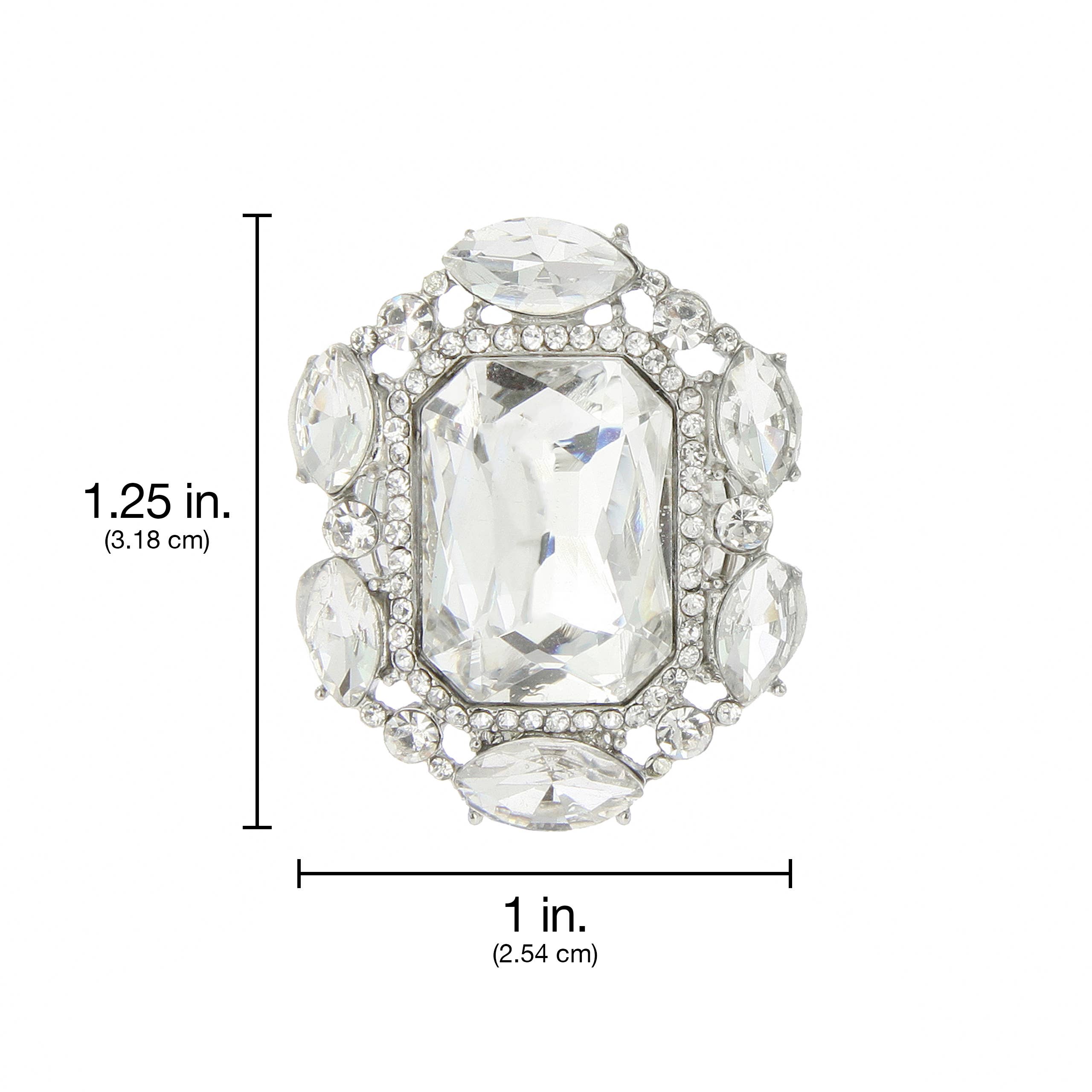 SP Sophia Collection - Wholesale Cocktail/Statement Ring - Victorian Style Rhinestone Stretch Ring8