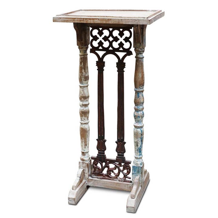 Bijzettafeltafel met oud ijzeren element voor wholesale door Nature and Style Wohnkultur Import GmbH