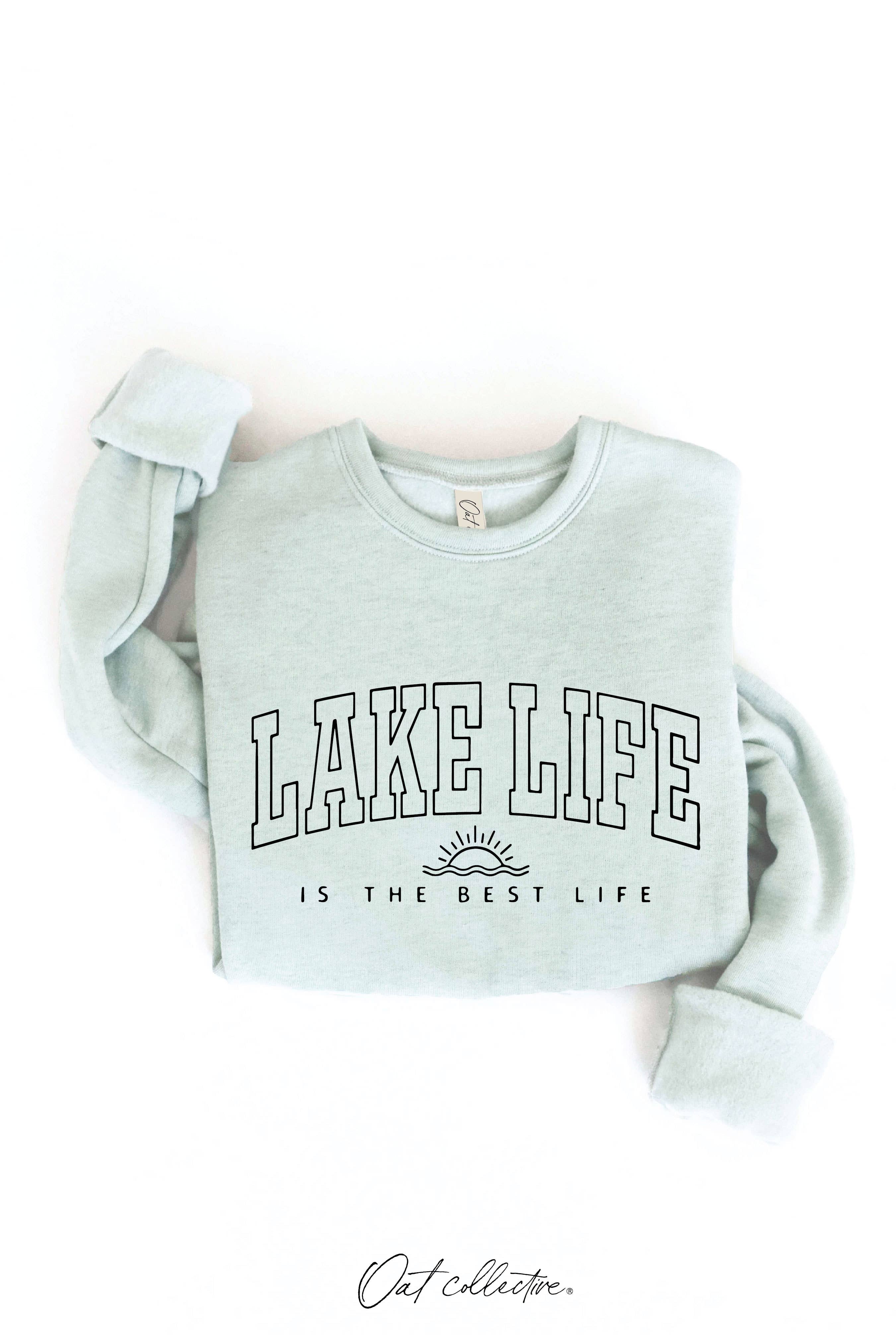 OAT COLLECTIVE - Wholesale Graphic Sweatshirt - Women's - LAKE LIFE IS THE BEST LIFE Graphic Sweatshirt4