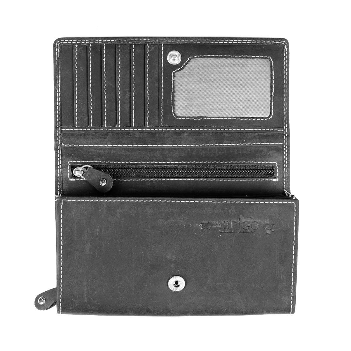 Arrigo - Wholesale Wallet - Women's - Large Buffalo Leather Wallet with Flap - 3 Colours - Arrigo6