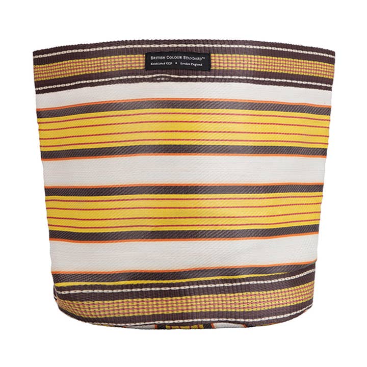 Large 25 cm - Eco Woven Plant Pot Cover in Tuscan Yellow, Pearl & Rose Beige for wholesale by BRITISH COLOUR STANDARD