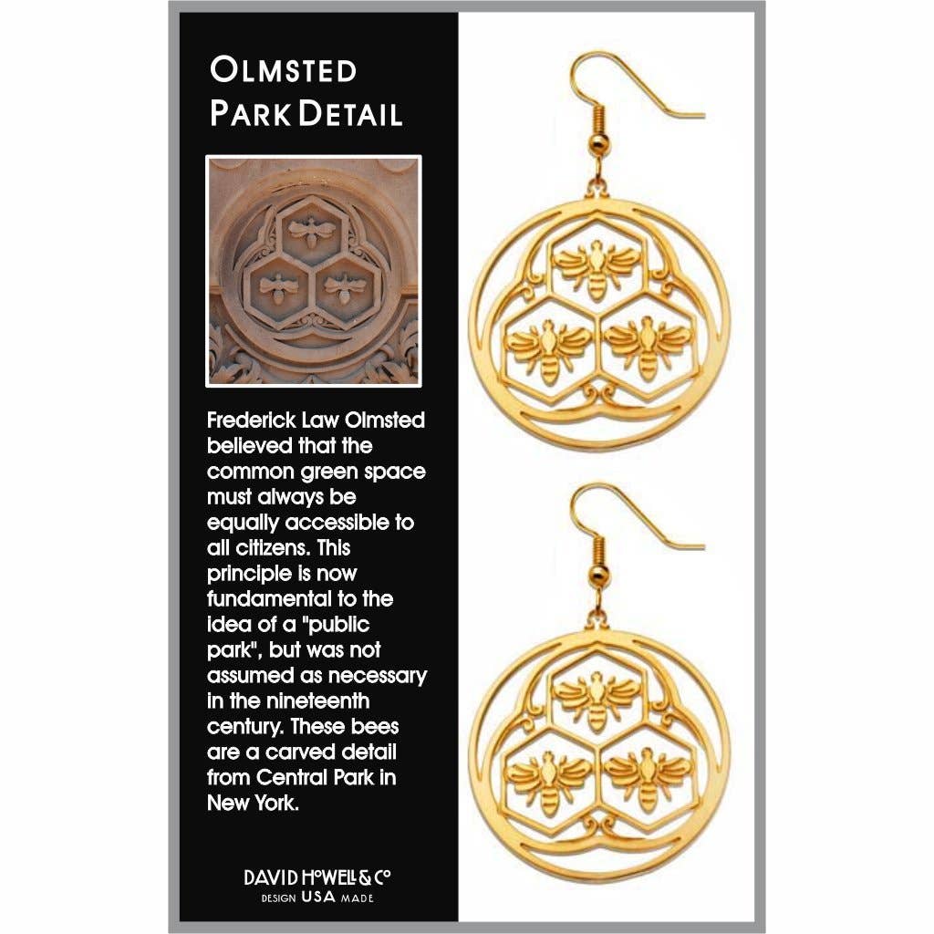 David Howell and Company - Wholesale Dangle Earrings - Olmsted Bees New York Earrings, MADE in USA1