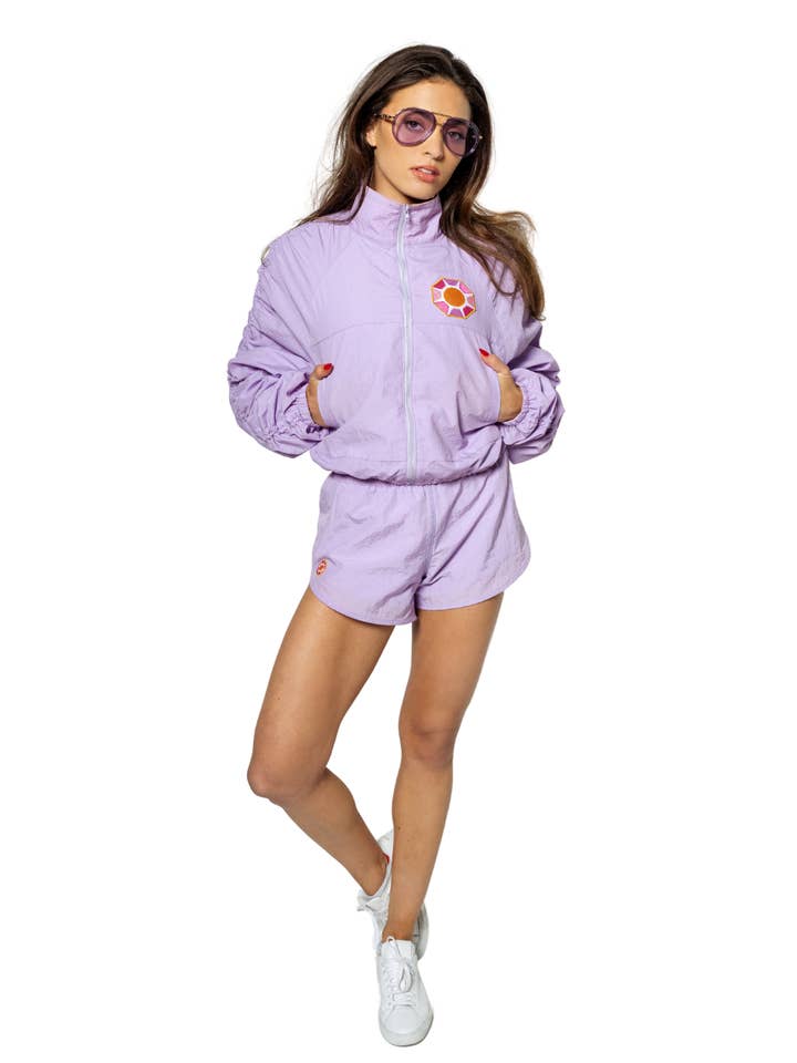 Solitaire Sun Track Shorts, Violett für den Großhandel von Sunshine Society