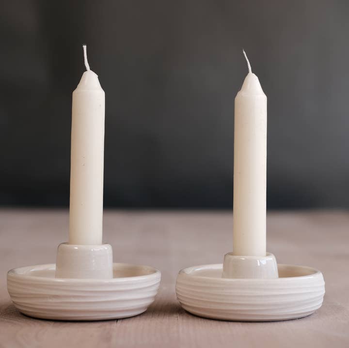dune - candlestick holder - handmade, porcelain for wholesale by FHAR Studio